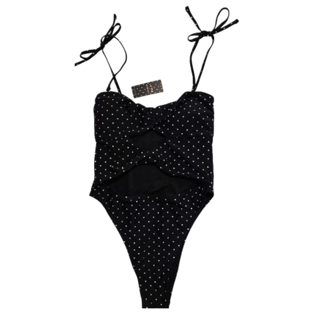 ​NWT Cupshe x Kelsey Anderson Polka Dot Cut-Out One Piece Swimsuit Retro Medium